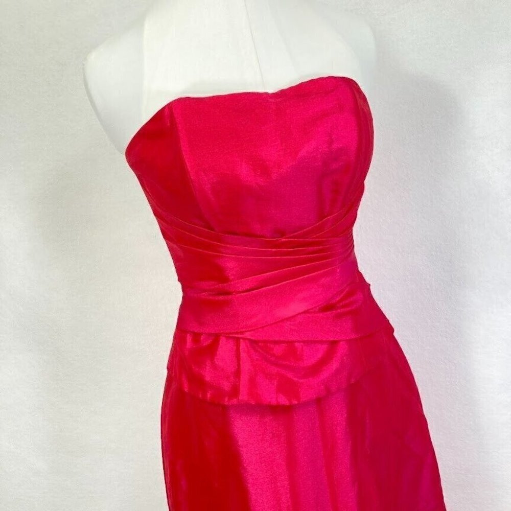 Mori Lee 2 Piece Dress Strapless Dress Bold Barbie Coquette Y2K Prom Formal 10 - Picture 3 of 9